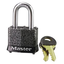 Master Lock 380D Padlock, Keyed Different Key, 9/32 in Dia Shackle, 1-1/8 in H Shackle, Steel Shackle, Steel Body 