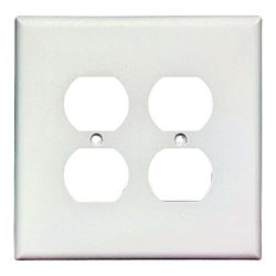 Eaton Wiring Devices 2750W-BOX Receptacle Wallplate, 5-1/4 in L, 5-5/16 in W, 2 -Gang, Thermoset, White 10 Pack 