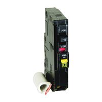 Square D QO QO115GFICP Circuit Breaker, Mini, 15 A, 1 -Pole, 120 V, Fixed Trip, Plug Mounting