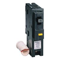 Square D Homeline HOM115GFICP Circuit Breaker, Mini, 15 A, 1 -Pole, 120 V, Fixed Trip, Plug Mounting, Black