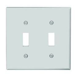 Eaton Wiring Devices 5139W-BOX Wallplate, 4-1/2 in L, 4.56 in W, 2 -Gang, Nylon, White, High-Gloss 10 Pack 