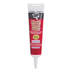 DAP 18526 Adhesive Sealant, White, 24 hr Curing, -20 to 180 deg F, 5.5 oz Tube 