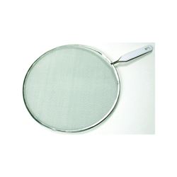 Chef Craft 21006 Splatter Screen, 10 in Dia, Stainless Steel Screen, Aluminum Frame, White, Dishwasher Safe: Yes 