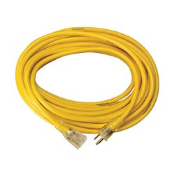 CCI 2885 Extension Cord, 12 AWG Cable, 100 ft L, 15 A, 125 V, Yellow 