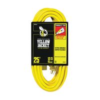 CCI 2883 Extension Cord, 12 AWG Cable, 25 ft L, 15 A, 125 V, Yellow 