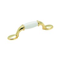 Amerock 245WPB Cabinet Pull, 5-1/16 in L Handle, 1-5/16 in Projection, Plastic/Zinc, Polished Brass 