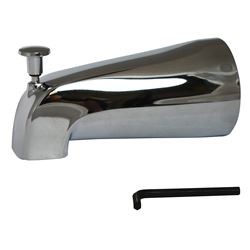 Plumb Pak PP825-38 Bathtub Spout, 3/4 in Connection, IPS, Zinc, Chrome Plated, For: 1/2 in or 3/4 in Pipe 