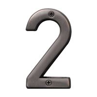 HY-KO Prestige Series BR-42OWB/2 House Number, Character: 2, 4 in H Character, Bronze Character, Solid Brass 3 Pack 