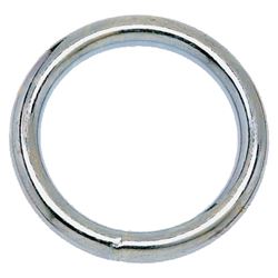 Campbell T7665042 Welded Ring, 200 lb Working Load, 1-1/2 in ID Dia Ring, #3 Chain, Steel, Nickel-Plated 