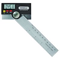 GENERAL 1702 Digital Protractor with Thumb Nut, 0 to 180 deg, Stainless Steel 