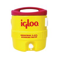 IGLOO 400 Series 00000431 Water Cooler, 3 gal Tank, Drip Resistant Spigot, Polyethylene, Red/Yellow 