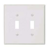 Eaton Wiring Devices 2149W-BOX Wallplate, 5-1/4 in L, 5.31 in W, 2 -Gang, Thermoset, White, Pack of 10 