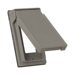 Eaton Wiring Devices S2966 Cover, 4-3/4 in L, 2-61/64 in W, Rectangular, Thermoplastic, Gray, Electro-Plated 