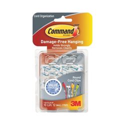 Command 17017CLR-VP Cord Clip, Plastic, Transparent 4 Pack 