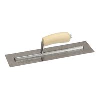 Marshalltown MXS64 Finishing Trowel, 14 in L Blade, 4 in W Blade, Spring Steel Blade, Square End, Curved Handle 