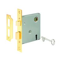 Defender Security E 2294 Lockset, Keyed, Skeleton Key, Steel, Polished Brass, 2-3/8 in Backset 