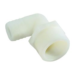 Anderson Metals 53720-0806 Hose Elbow, 1/2 in, Barb, 3/8 in, MPT, 150 psi Pressure, Nylon, Pack of 5 