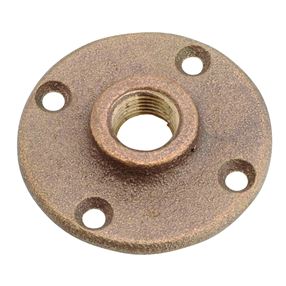 Anderson Metals 738151-08 Floor Pipe Flange, 1/2 in, 4-Bolt Hole, Red Brass