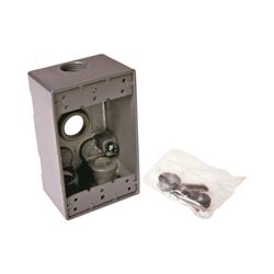 Hubbell Electrical 5321-0 Gry Alum 4 Outlet Box1g 