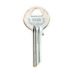 Hy-Ko 11010Y54 Key Blank, Brass, Nickel, For: Yale Cabinet, House Locks and Padlocks, Pack of 10 