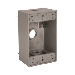 Bell Outdoor 5320-0 Weatherproof Box, 3-Outlet, 1-Gang, Aluminum, Gray, Powder-Coated 