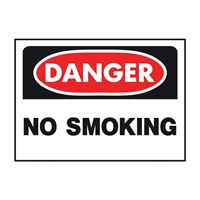 Hy-Ko 515 Danger Sign, Rectangular, NO SMOKING, Black Legend, White Background, Polyethylene, Pack of 5 