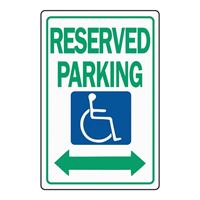 HY-KO HW-32 Parking Sign, Rectangular, RESERVED PARKING, Green Legend, White Background, Aluminum 