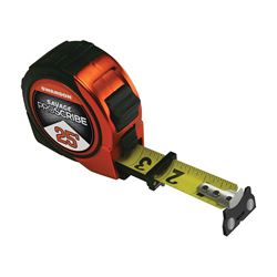 Swanson SAVAGE Series SVPS25M1 Tape Measure, 25 ft L Blade, 1 in W Blade, ABS/Rubber Case 