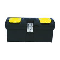 Stanley 016013R Tool Box with Tray, 2.1 gal, Polypropylene, Black 