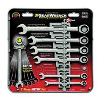 GearWrench 9417 Wrench Set, 7-Piece, Steel, Polished Chrome, Specifications: Metric Measurement 