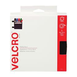 VELCRO Brand 90082 Fastener, 3/4 in W, 15 ft L, Nylon, White, Rubber Adhesive 