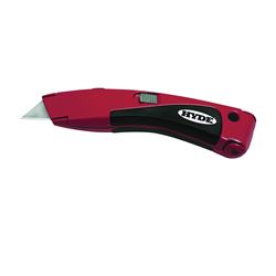 HYDE 42081 Utility Knife, Carbon Steel Blade, Curved Handle, Red Handle 