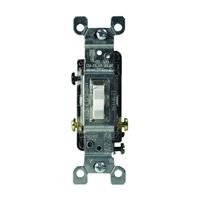 Leviton 1461-GLW Switch, 15 A, 120 V, Push-In Terminal, Thermoplastic Housing Material, Clear 