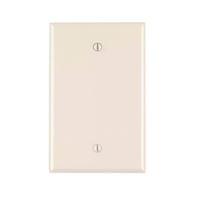 Leviton PJ13-T Blank Wallplate, 4-7/8 in L, 3-1/8 in W, 1/4 in Thick, 1 -Gang, Nylon, Light Almond, Box Mounting 