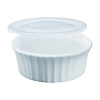 Corningware 1114931 Casserole Dish with Lid, 16 oz Capacity, Ceramic, French White, Dishwasher Safe: Yes