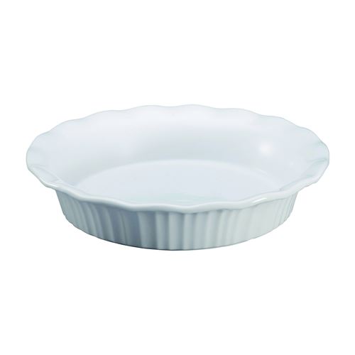 Corningware 1117314 Pie Plate, Ceramic, French White