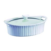 Corningware 1105935 Casserole Dish with Lid, 2.5 qt Capacity, Stoneware, French White, Dishwasher Safe: Yes, Pack of 2