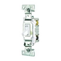 Eaton Wiring Devices CSB115STW-SP Toggle Switch, 15 A, 120/277 V, Screw Terminal, Nylon Housing Material, White 