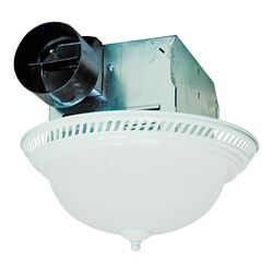Air King DRLC703 Exhaust Fan, 1.6 A, 120 V, 70 cfm Air, 4 Sones, Fluorescent Lamp, 4 in Duct, White 