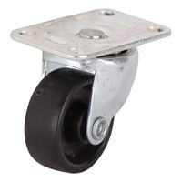 ProSource JC-B01-PS Swivel Caster, 1-1/4 in Dia Wheel, 1/2 in W Wheel, Plastic Wheel, Black, 40 lb 