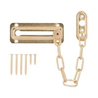 ProSource Door Guard Chain, 3-3/8 in L, 2 in W, Steel, Polished Brass 