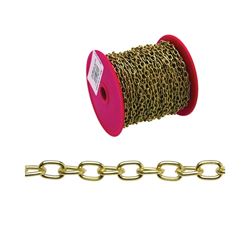 Campbell 0711917 Decorator Chain, #19, 82 ft L, 3 lb Working Load, Oval Link, Steel, Brass 