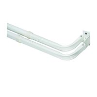 Kenney KN521 Curtain Rod, 2 in Dia, 28 to 48 in L, Steel, White 