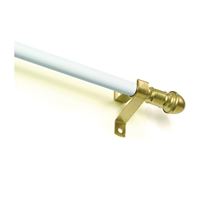 Kenney KN386/1 Cafe Rod, 7/16 in Dia, 28 to 48 in L, Metal, White 