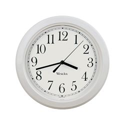 Westclox 46994A Clock, Round, White Frame, Plastic Clock Face, Analog 