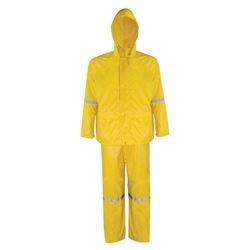 Diamondback RS3-01-L Rain Suit, L, 42 in Inseam, Polyester, Yellow, Concealed Collar, Zipper with Storm Flap Closure 
