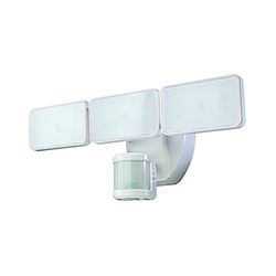 Heath Zenith HZ-5872-WH Motion Activated Security Light, 120 V, 3-Lamp, LED Lamp, 2500 Lumens 
