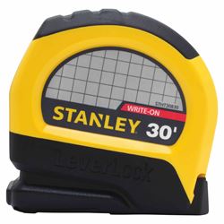 Stanley STHT30830 Measuring Tape, 30 ft L Blade, 1 in W Blade, Steel Blade, ABS Case, Black/Yellow Case 