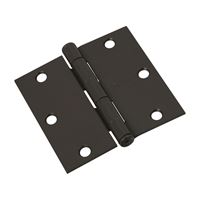 National Hardware N830-323 Square Corner Door Hinge, Cold Rolled Steel, Oil-Rubbed Bronze, Full-Mortise Mounting 
