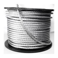 BARON 695938 Aircraft Cable, 1/4 in Dia, 250 ft L, 1400 lb Working Load, Galvanized 